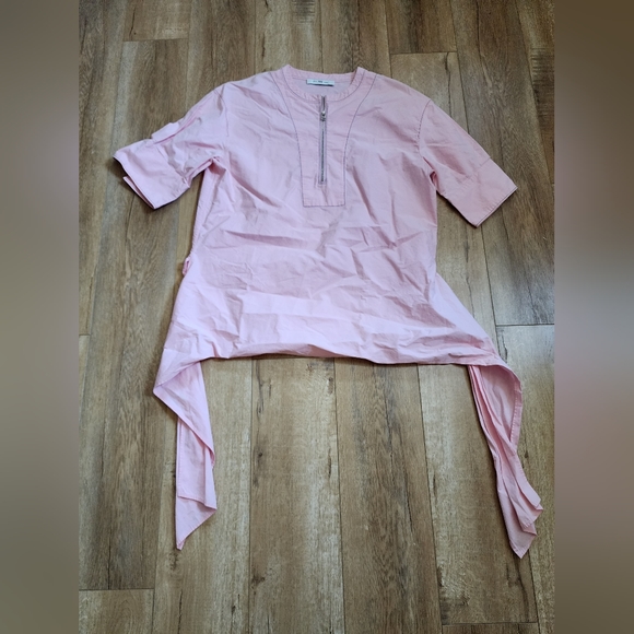 RRP €295 CEDRIC CHARLIER Shirt Blouse High Low US 8 Tie Around Bow Italy Cotton. - Picture 4 of 11